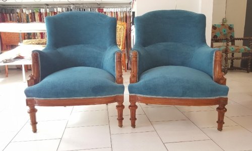 Fauteuil bleu par L'atelier Artisanal Sète